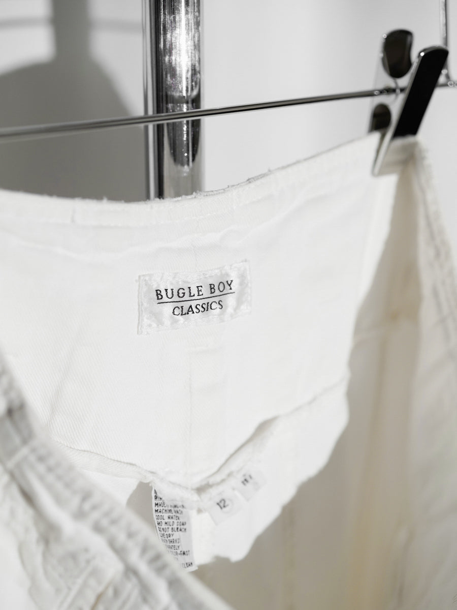 BUGLE BOY / Classic White Tuck Trousers