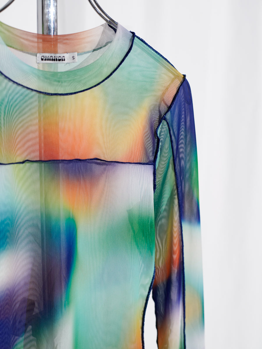 Thermographic Mesh Long Sleeve Top