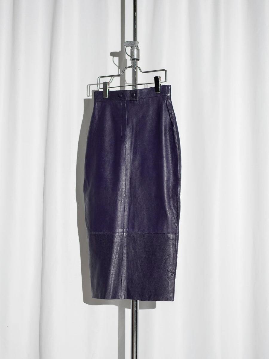 1980s KEZIA / Leather skirt