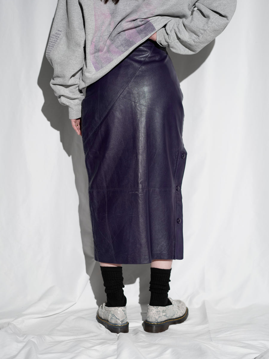 1980s KEZIA / Leather skirt