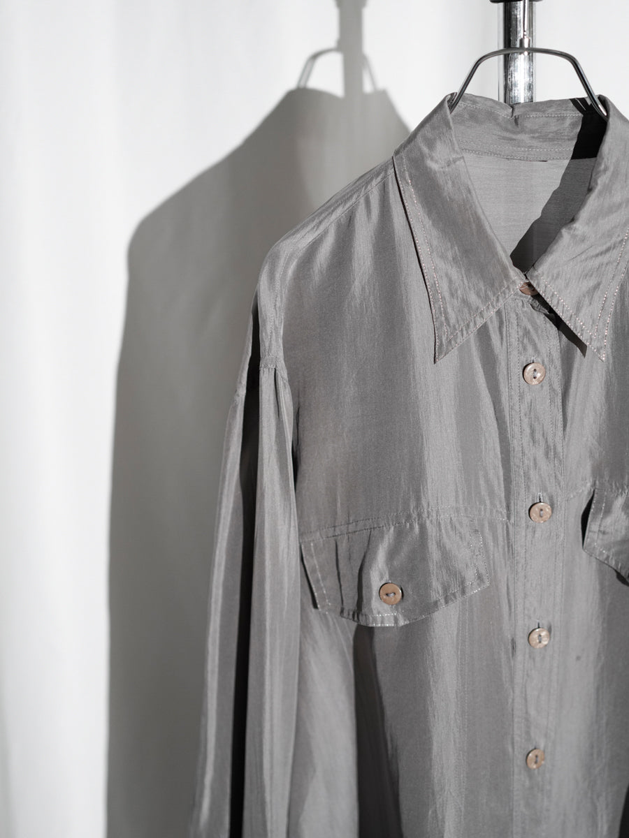 Silver Stitch Satin Shirt