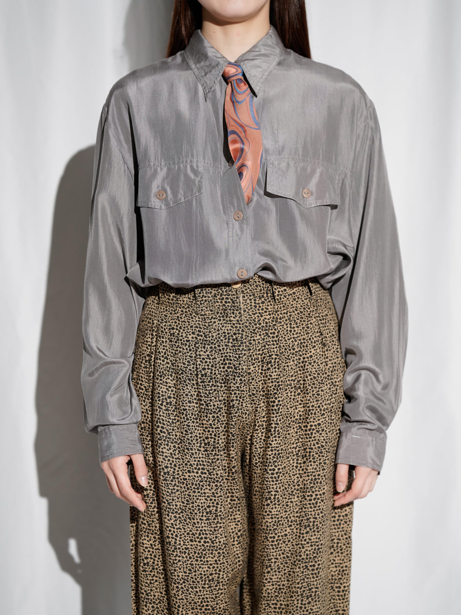 Silver Stitch Satin Shirt