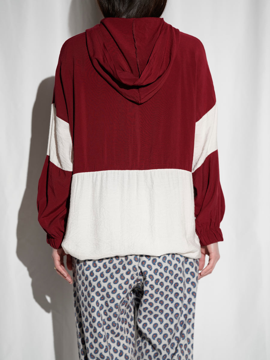 EYYO / Bicolor Half-Zip Long Hoodie