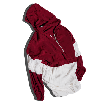 EYYO / Bicolor Half-Zip Long Hoodie