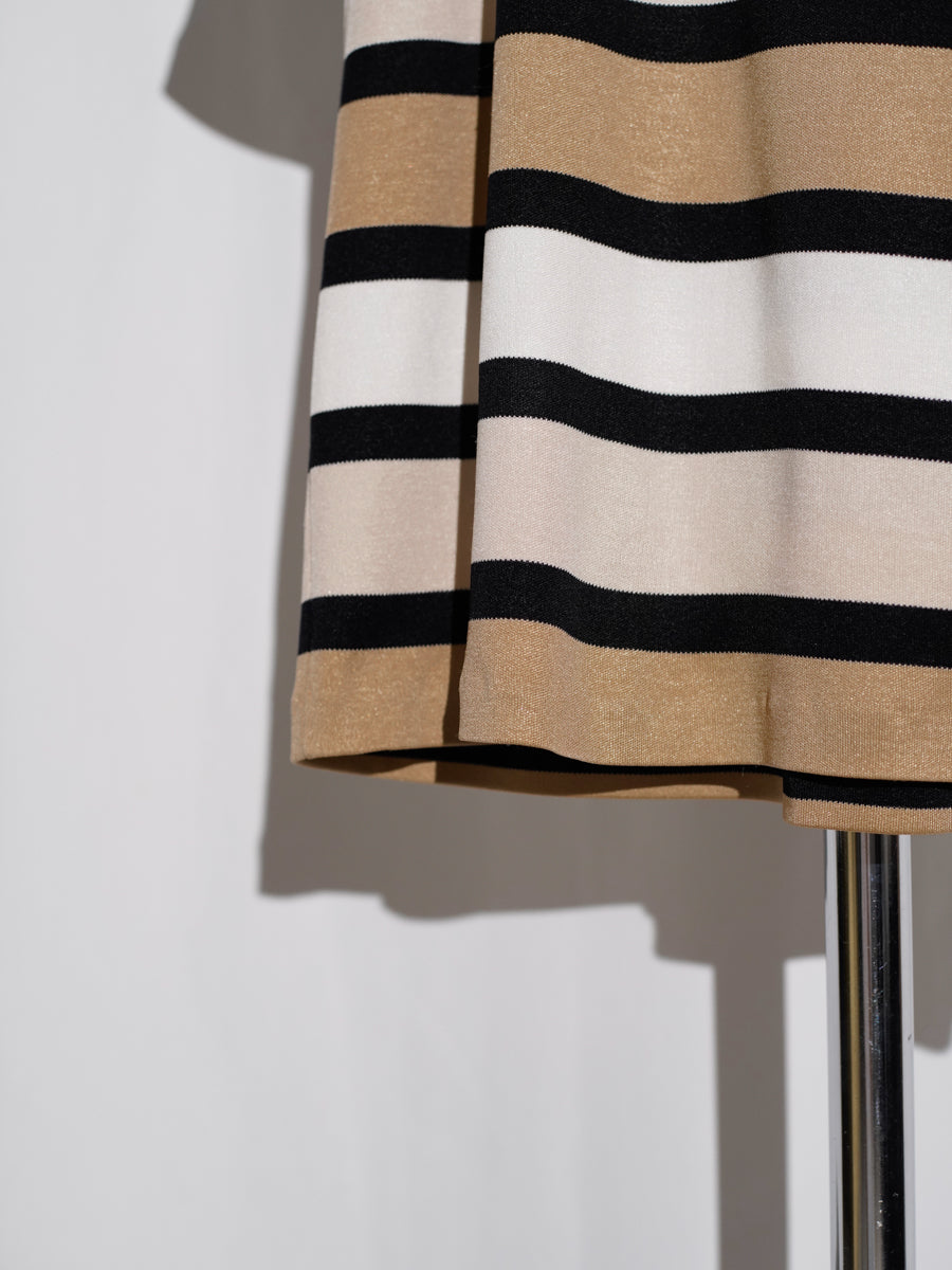Open Collar Border Polo Top