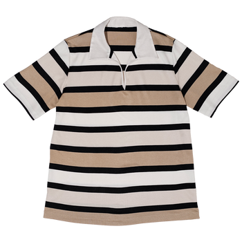 Open Collar Border Polo Top