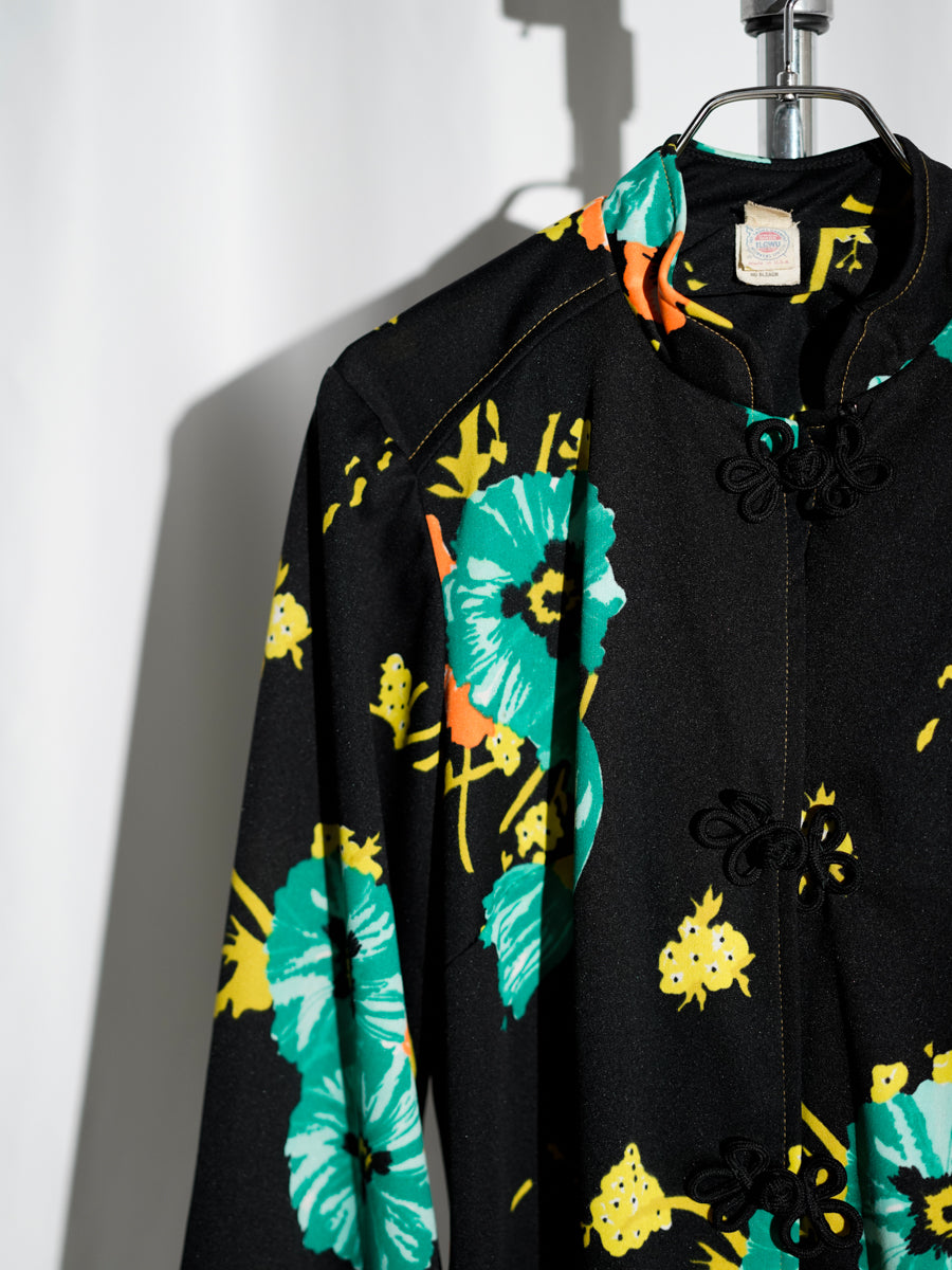 Floral Printed Mandarin Lounge Set