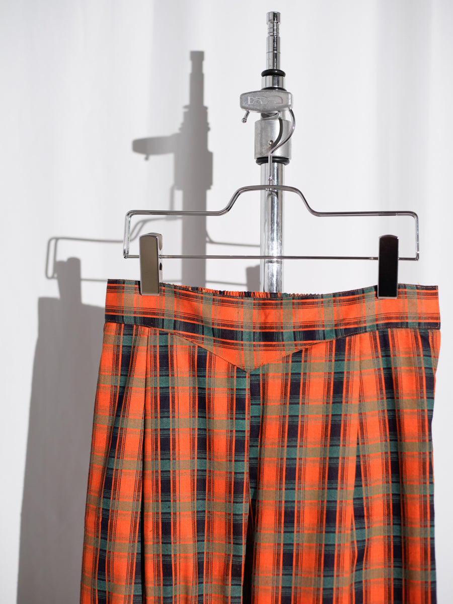 70s Embroidered Tartan Pants