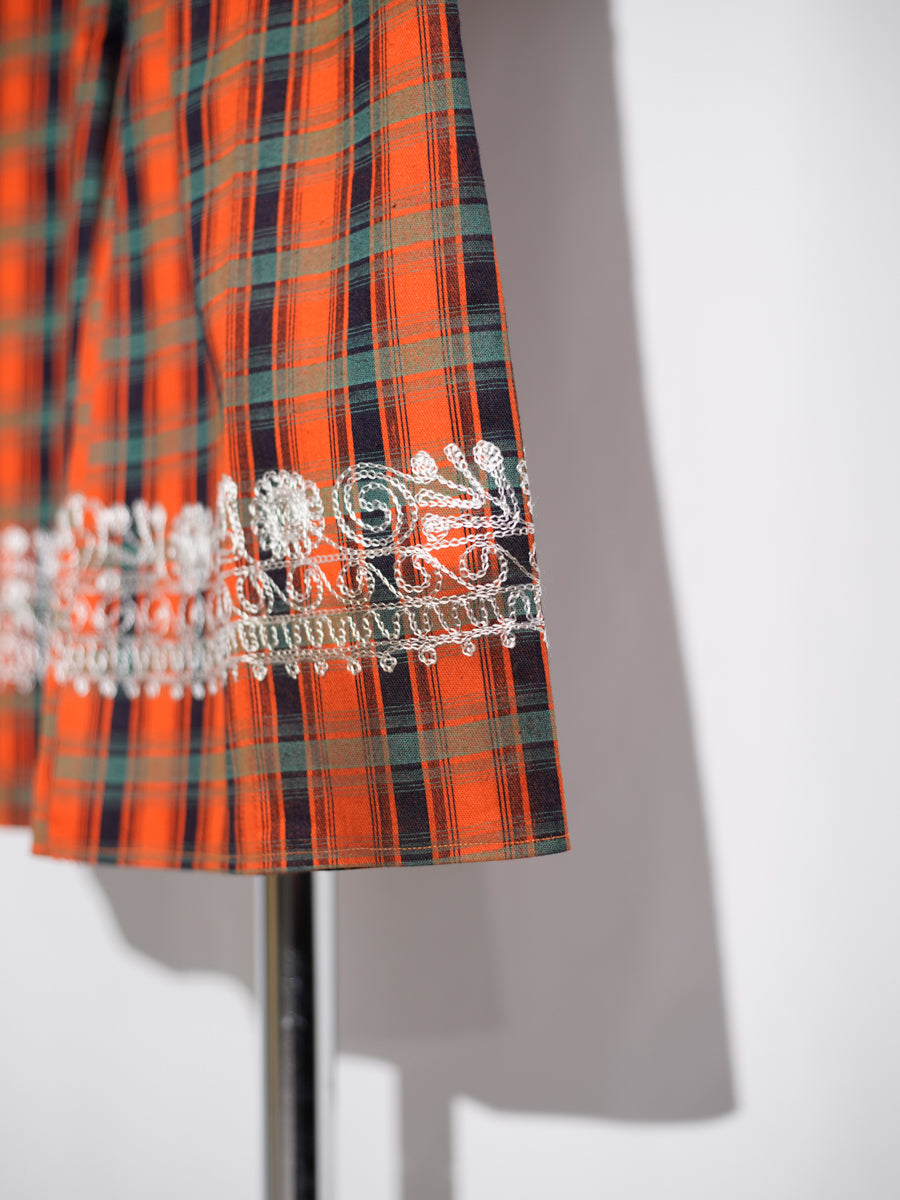 70s Embroidered Tartan Pants