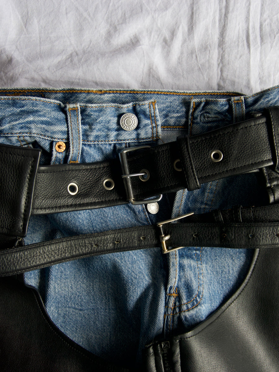 80-90s Leather Minimal Belt