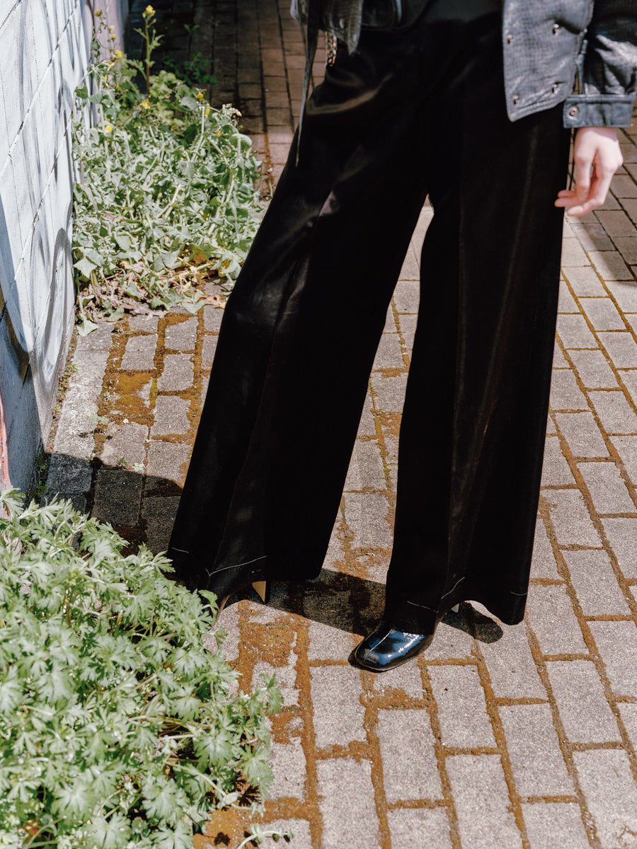 70s Center Press Wide Pants