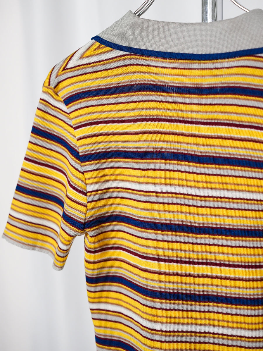Multi Stripped Short Sleeve Knit