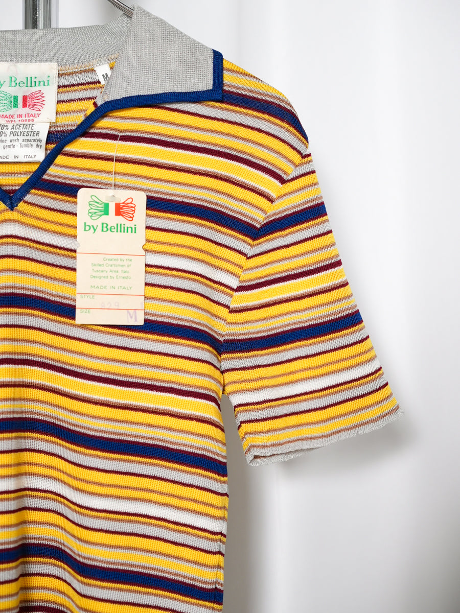 Multi Stripped Short Sleeve Knit