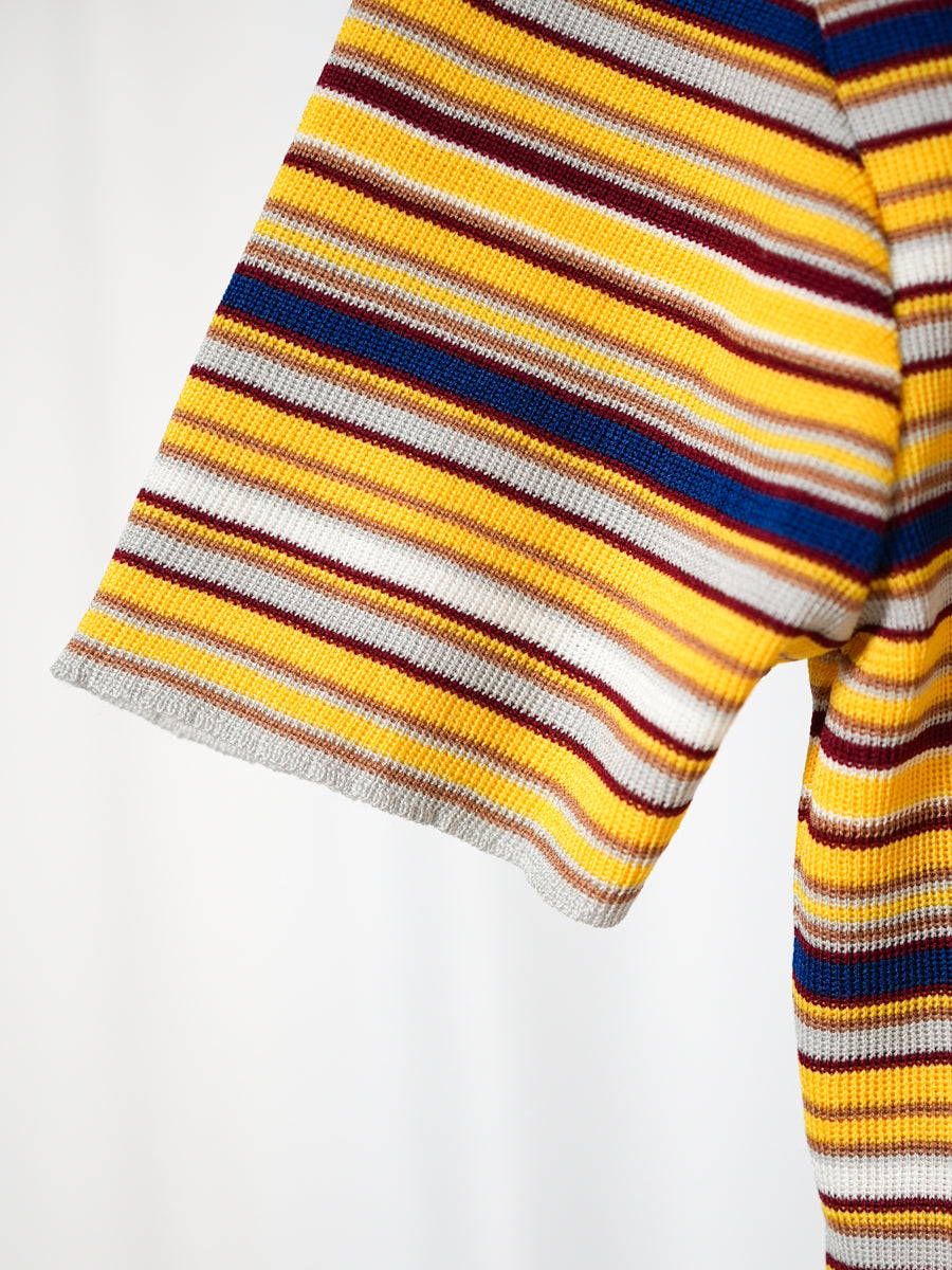Multi Stripped Short Sleeve Knit