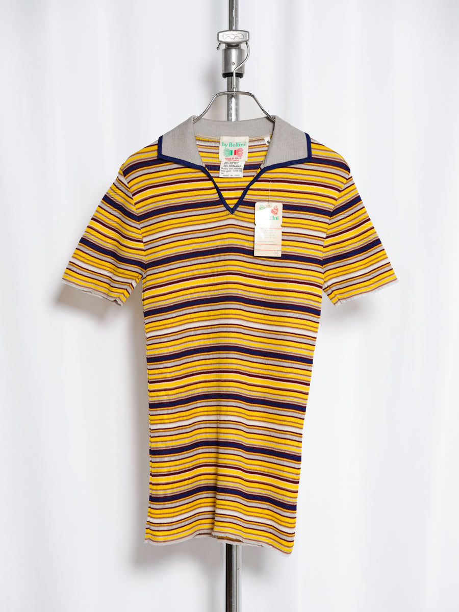 Multi Stripped Short Sleeve Knit