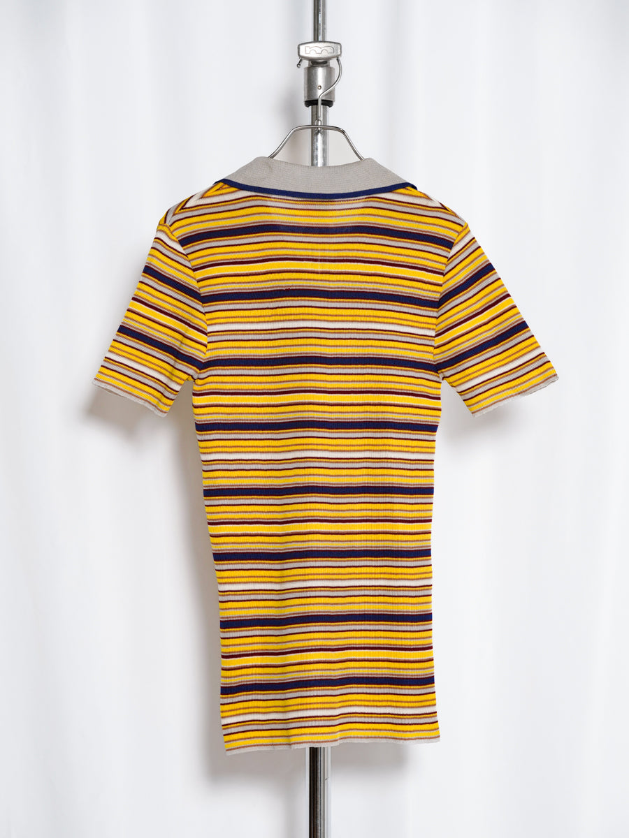 Multi Stripped Short Sleeve Knit