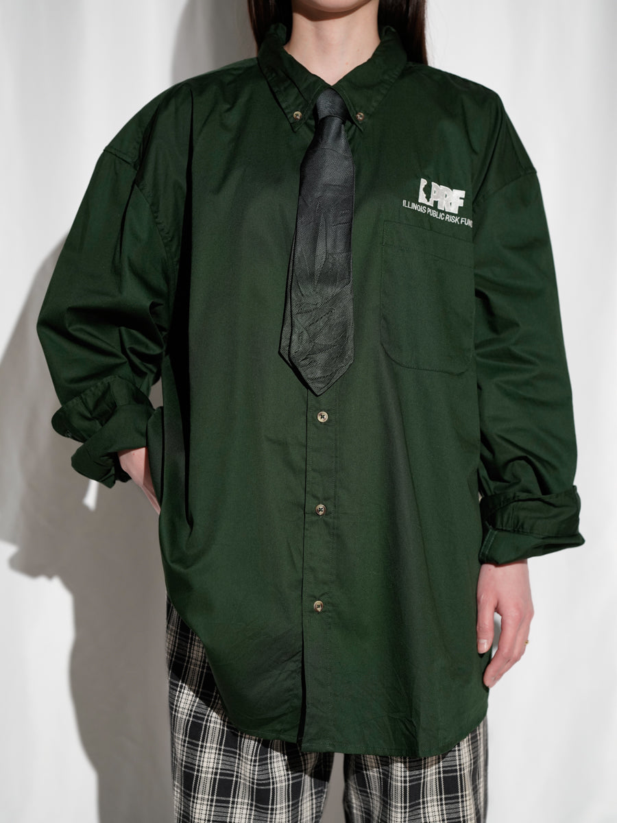 Dark Green Woven Tie