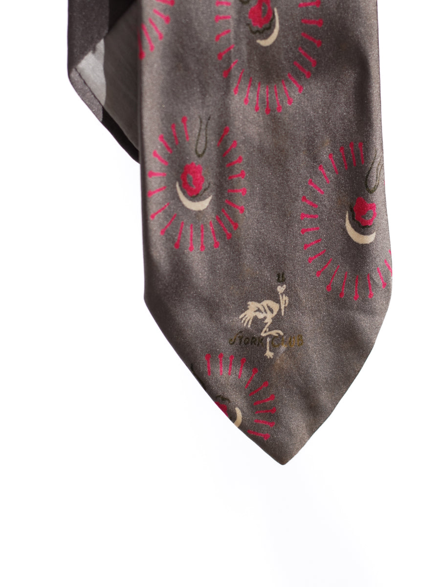 Vintage Stork Club Silk Necktie 50s-60s