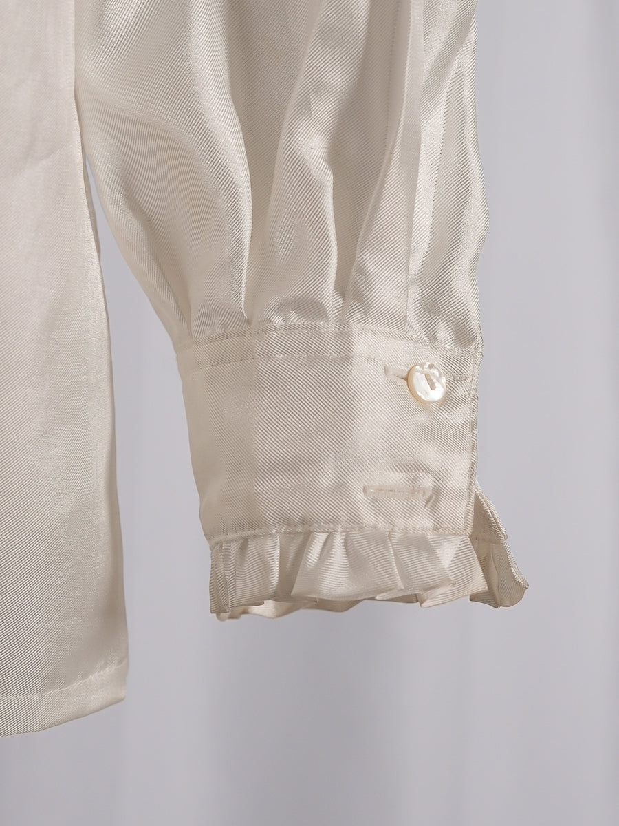 Ruffled Stand Collar Shirt