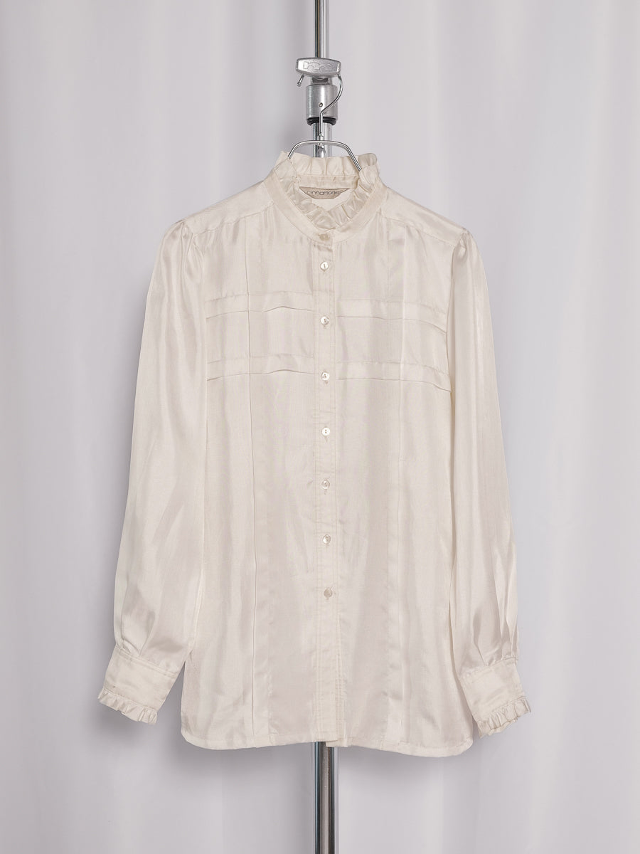 Ruffled Stand Collar Shirt