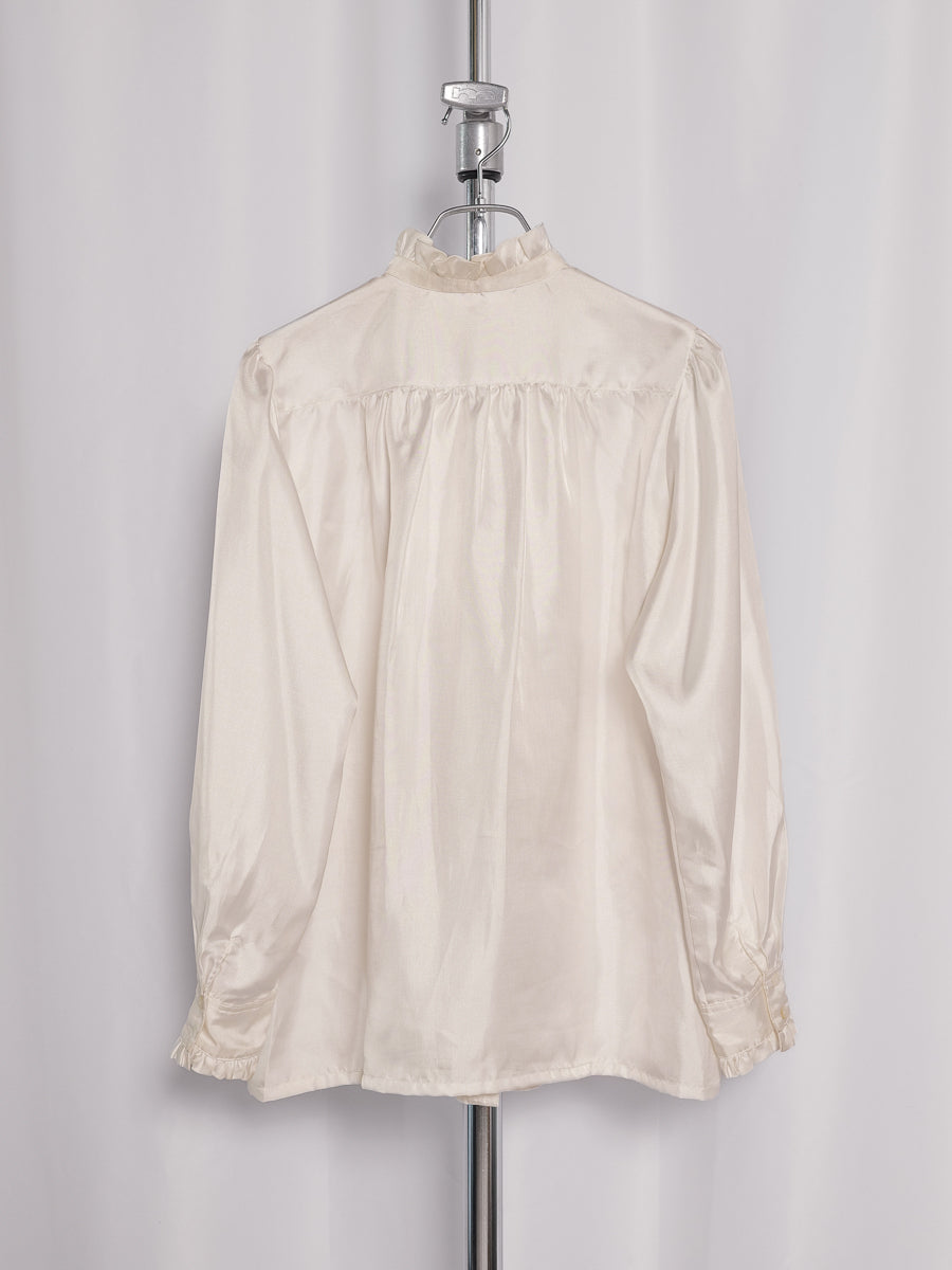 Ruffled Stand Collar Shirt