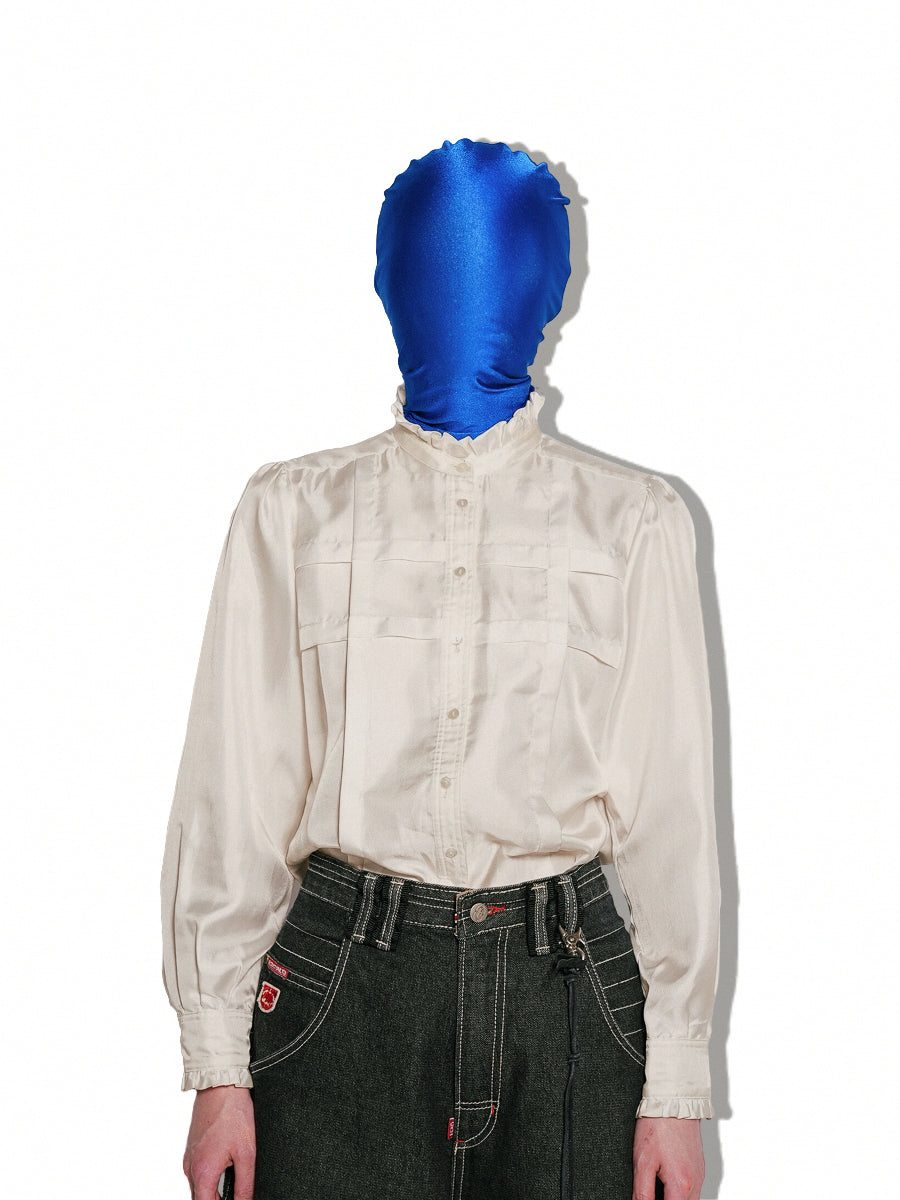 Ruffled Stand Collar Shirt