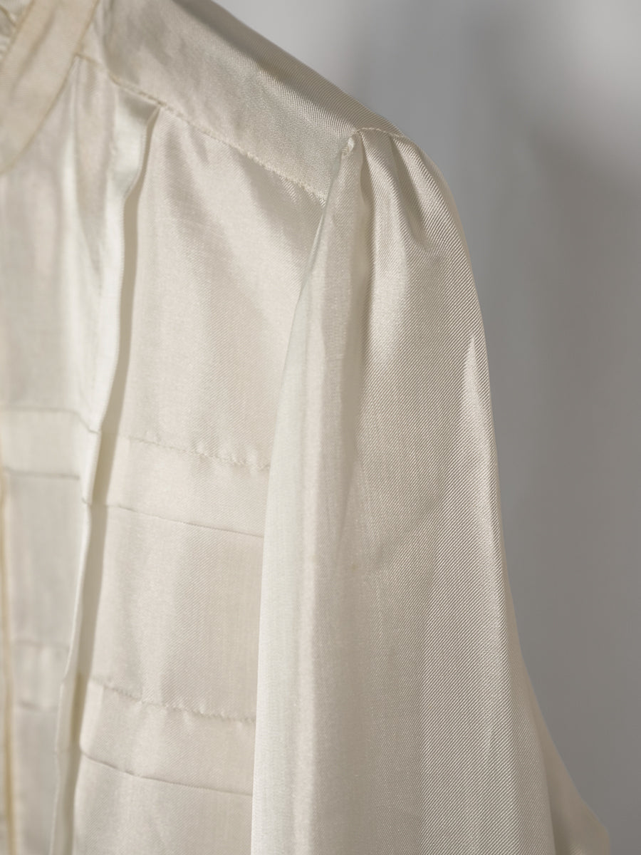 Ruffled Stand Collar Shirt