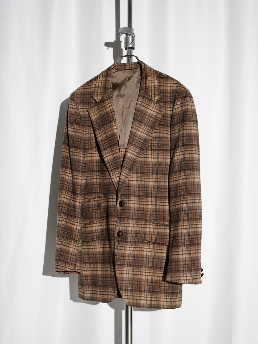 Ombre Plaid Tailored Jacket