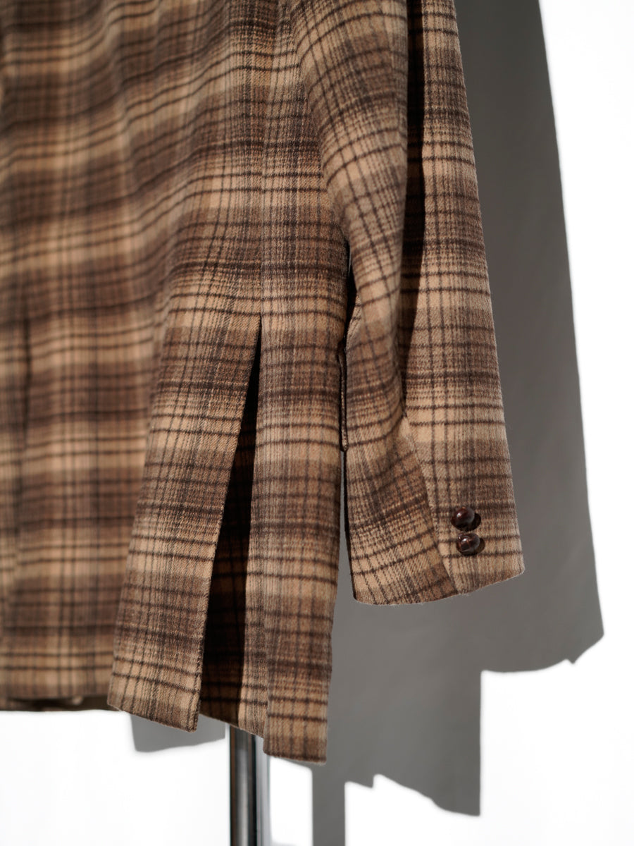 Ombre Plaid Tailored Jacket