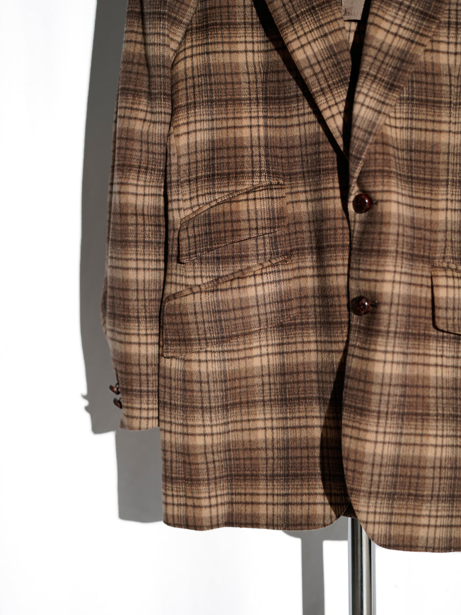 Ombre Plaid Tailored Jacket