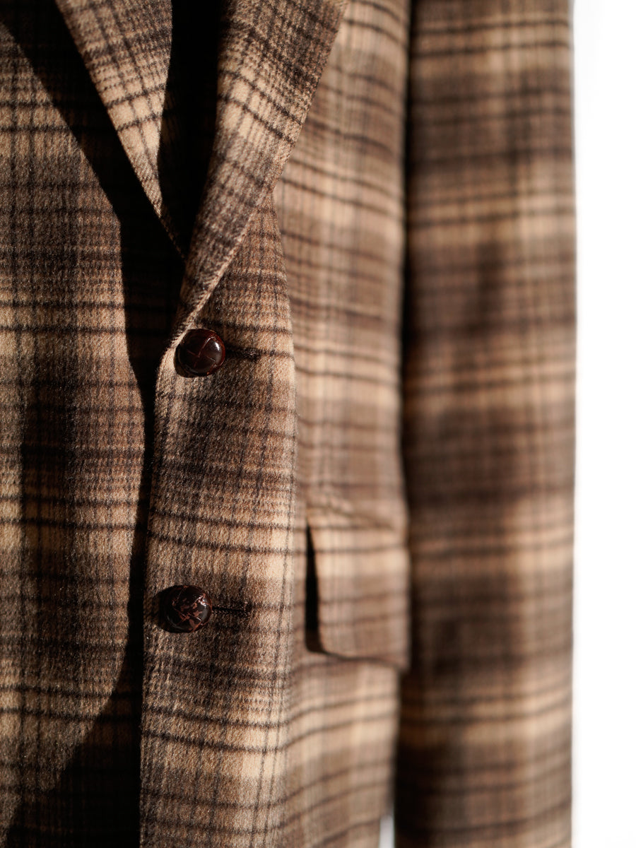 Ombre Plaid Tailored Jacket