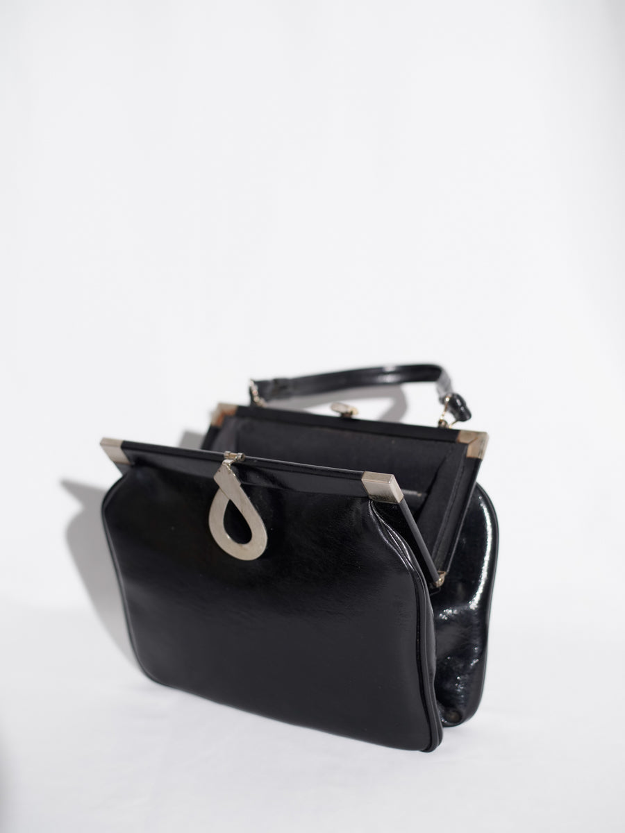 60s Silver Clasp Handle Bag