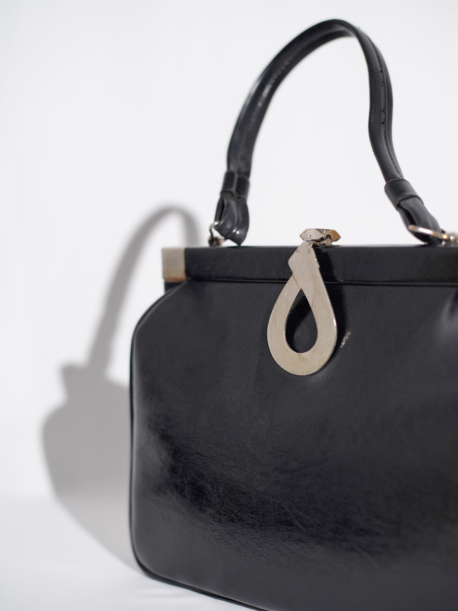 60s Silver Clasp Handle Bag