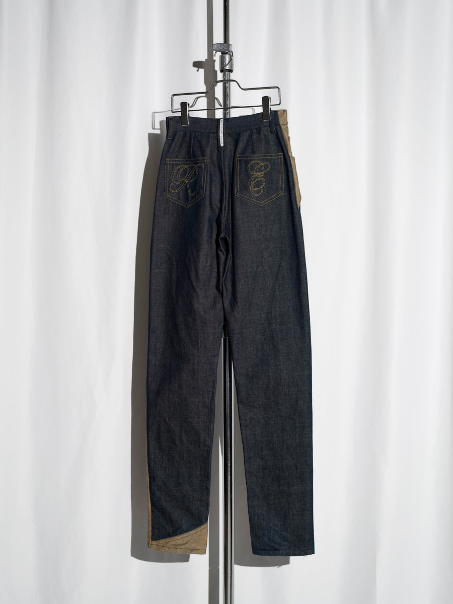Asymmetric Panel Denim Pants
