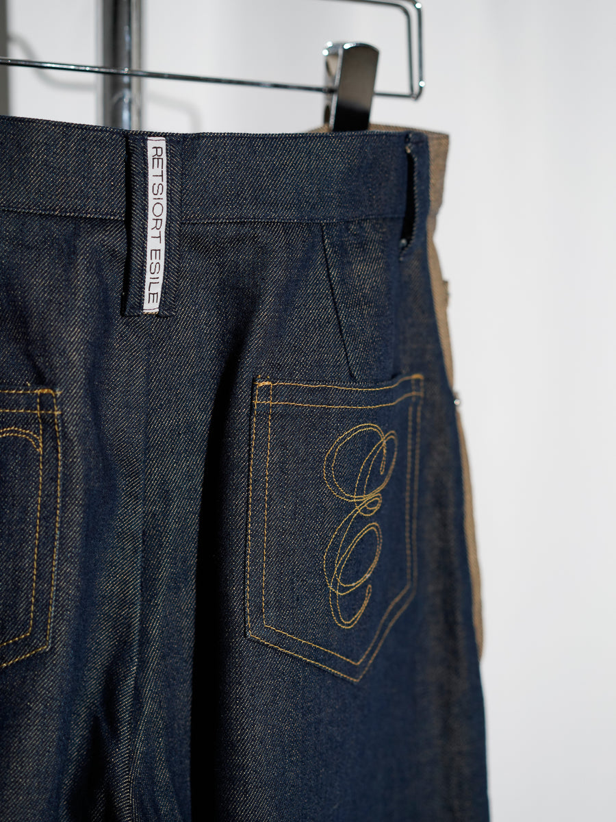 Asymmetric Panel Denim Pants