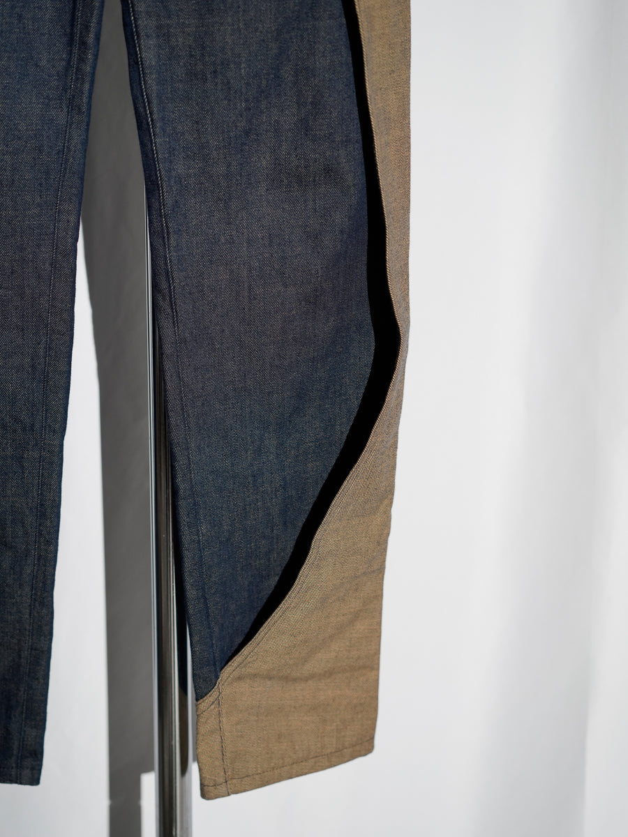 Asymmetric Panel Denim Pants