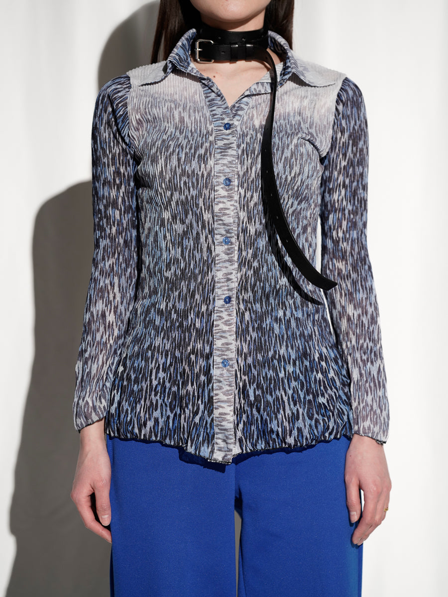 Sheer Pleated Shirt