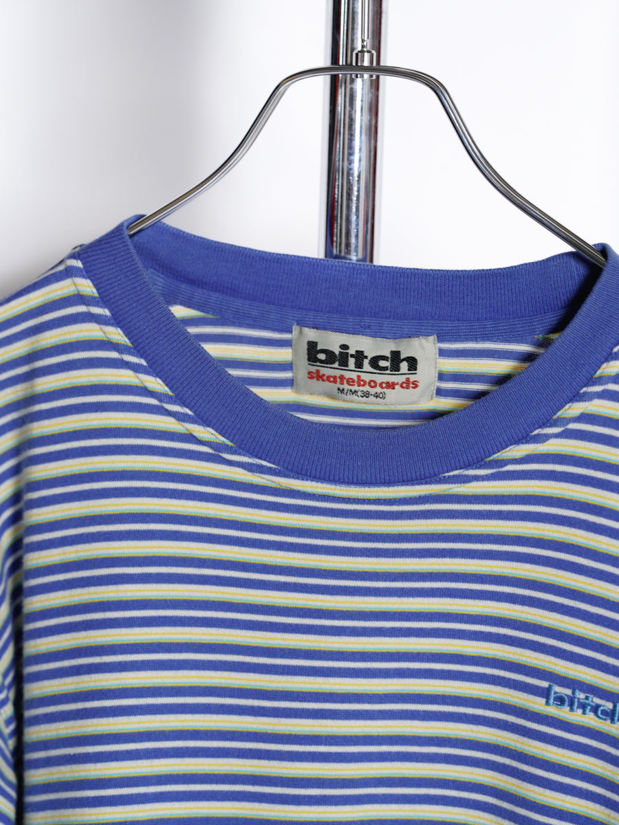 bitch skateboders / Striped T-shirt