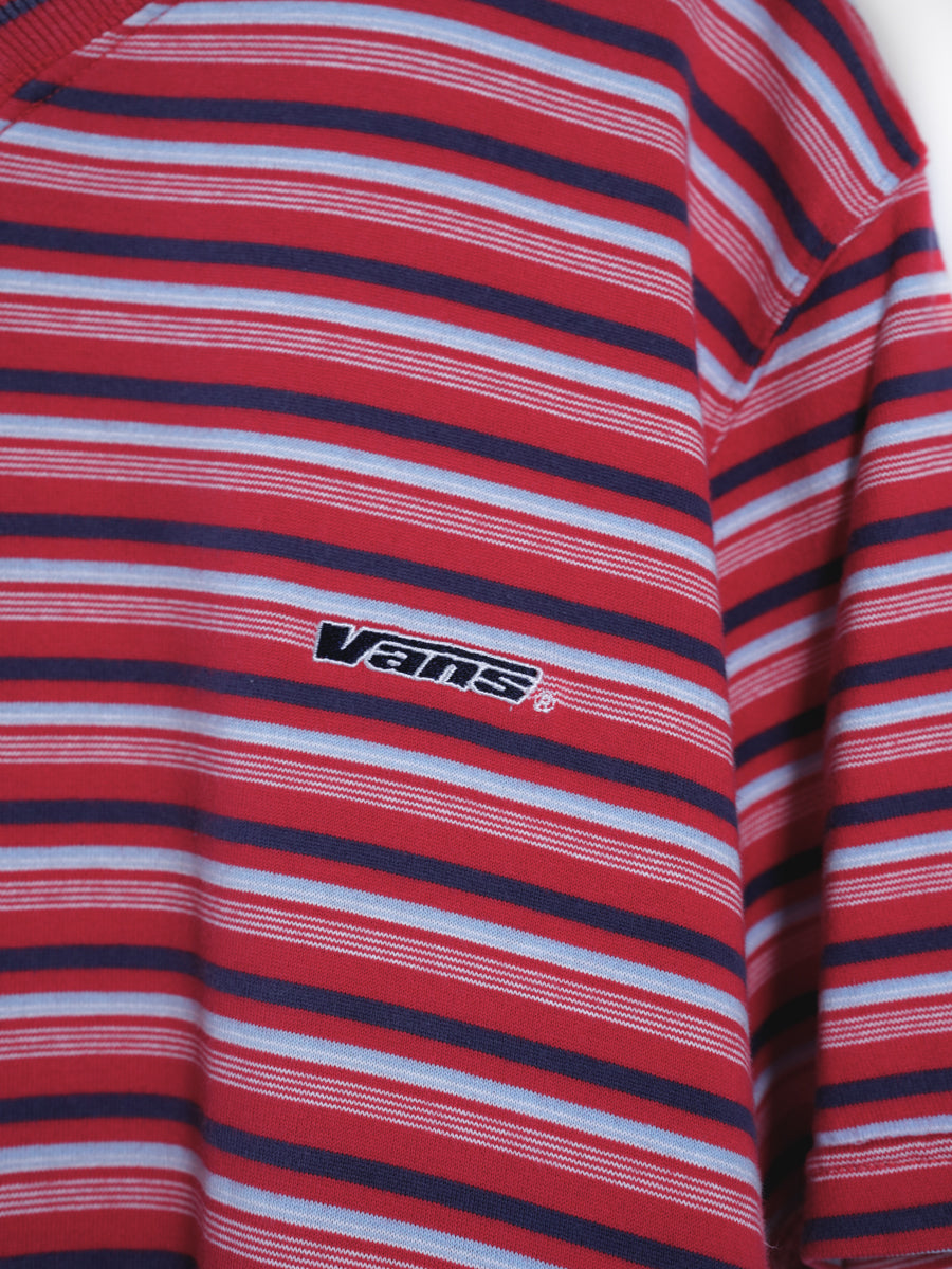 Vans in U.S.A. / V-neck Striped T-shirt