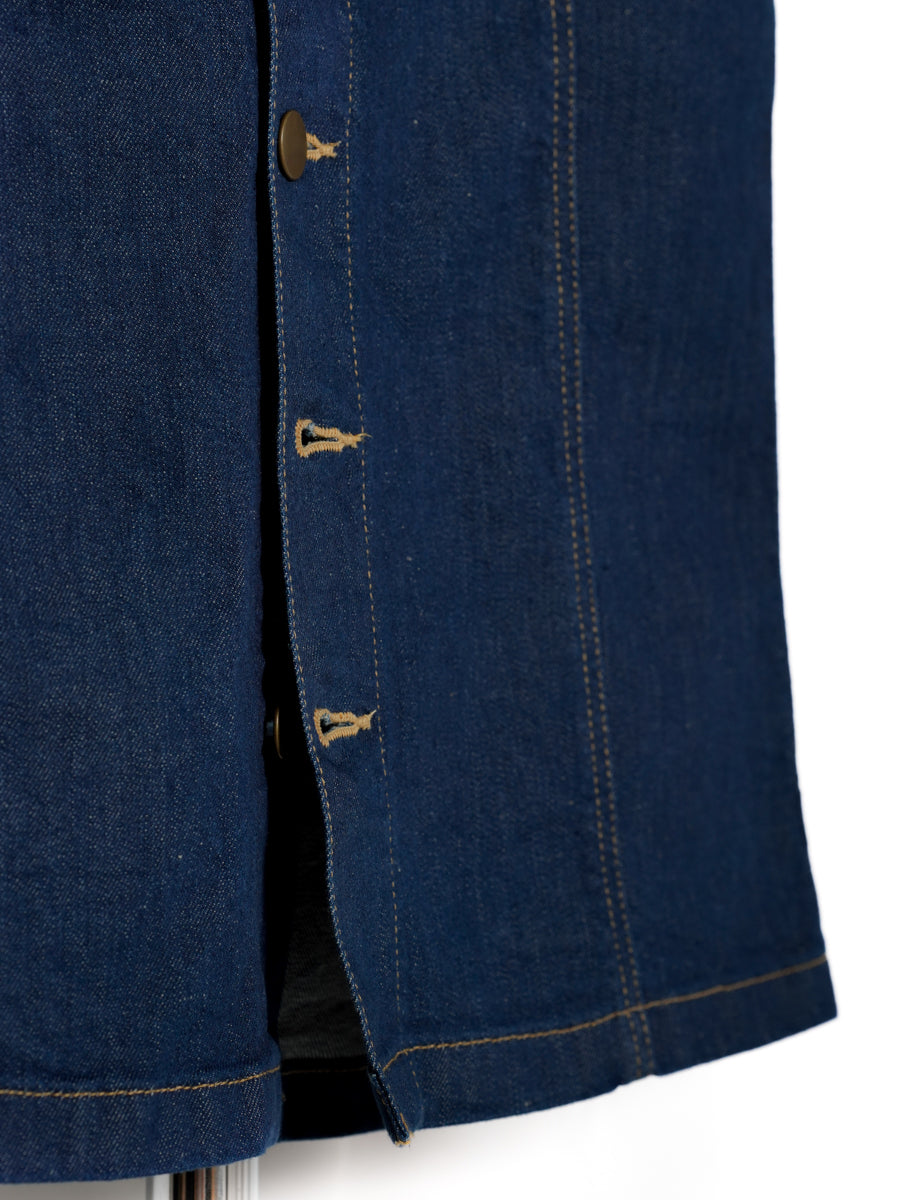 Something / Front Button Midi Denim Skirt