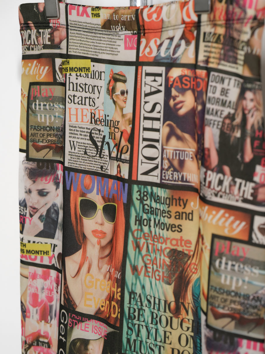 Magazine Collage Tight Skirt