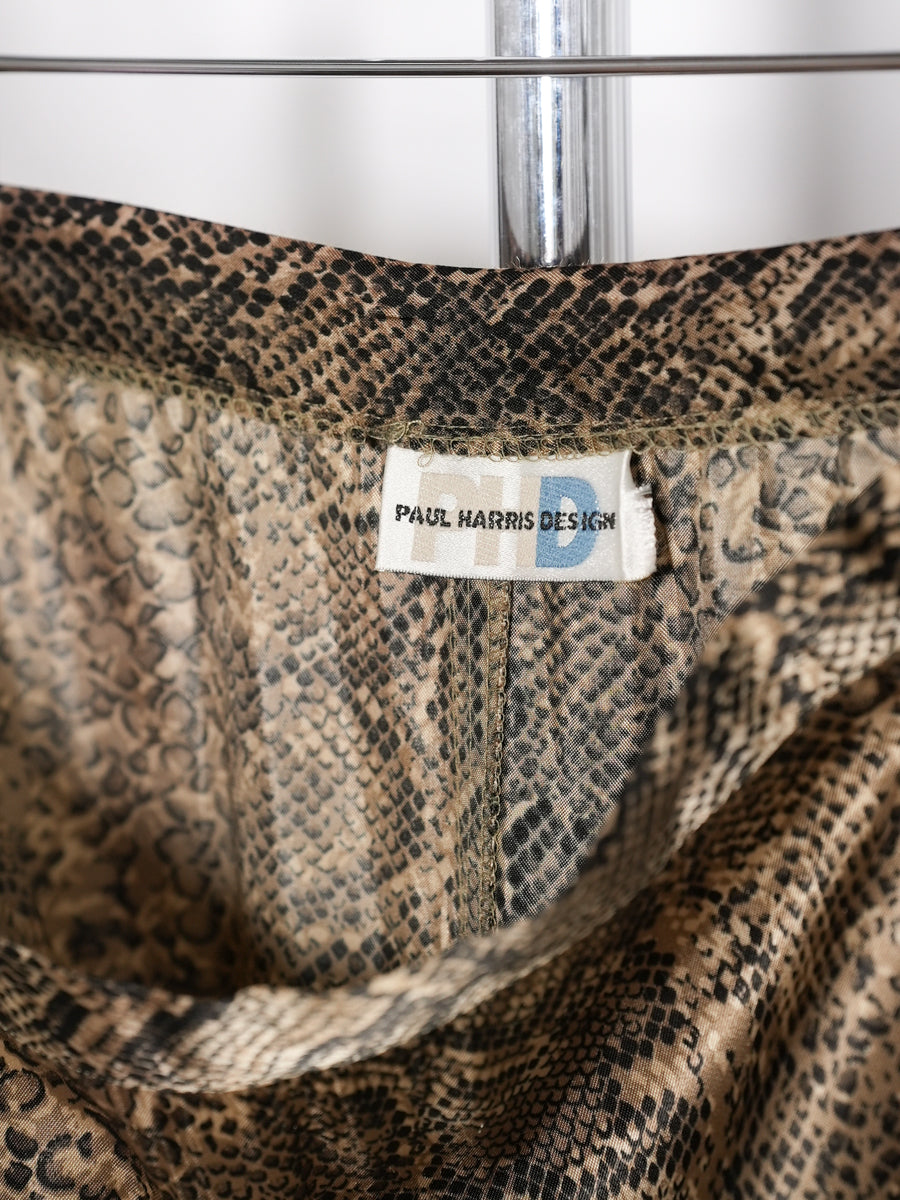 PAUL HARRIS DESIGN / Python Pattern Satin Skirt