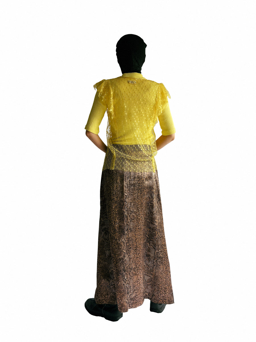 PAUL HARRIS DESIGN / Python Pattern Satin Skirt