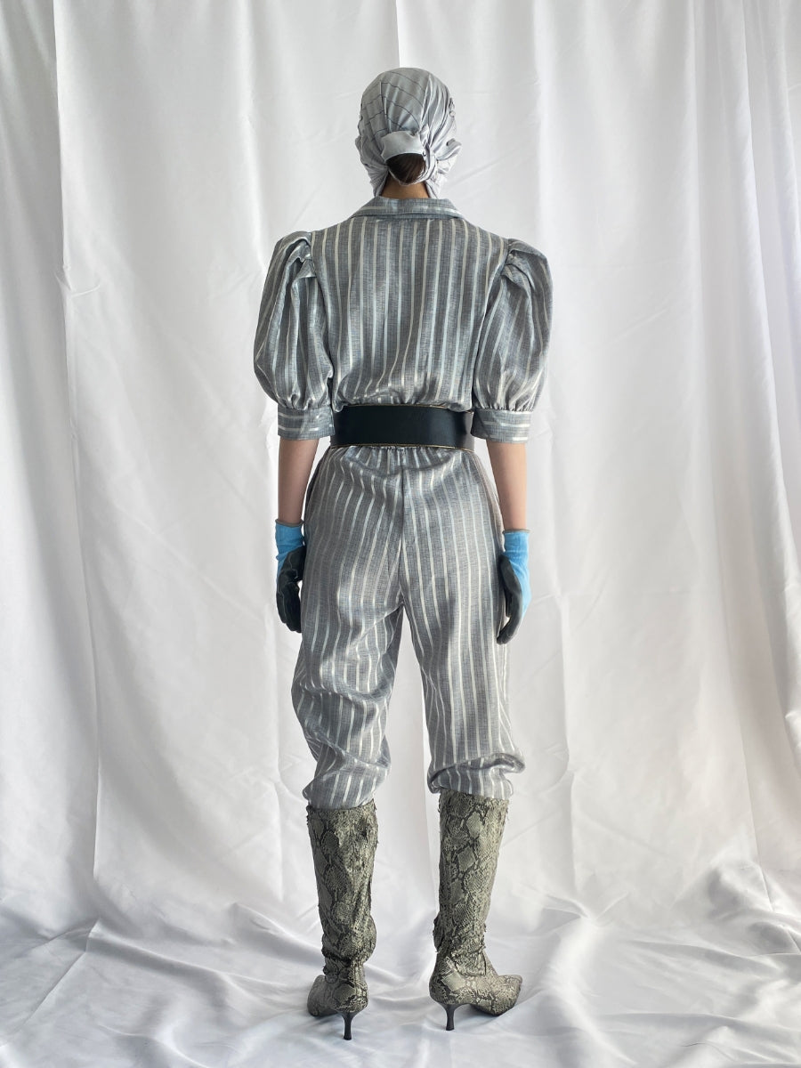 1980's Stripe Pants Dress