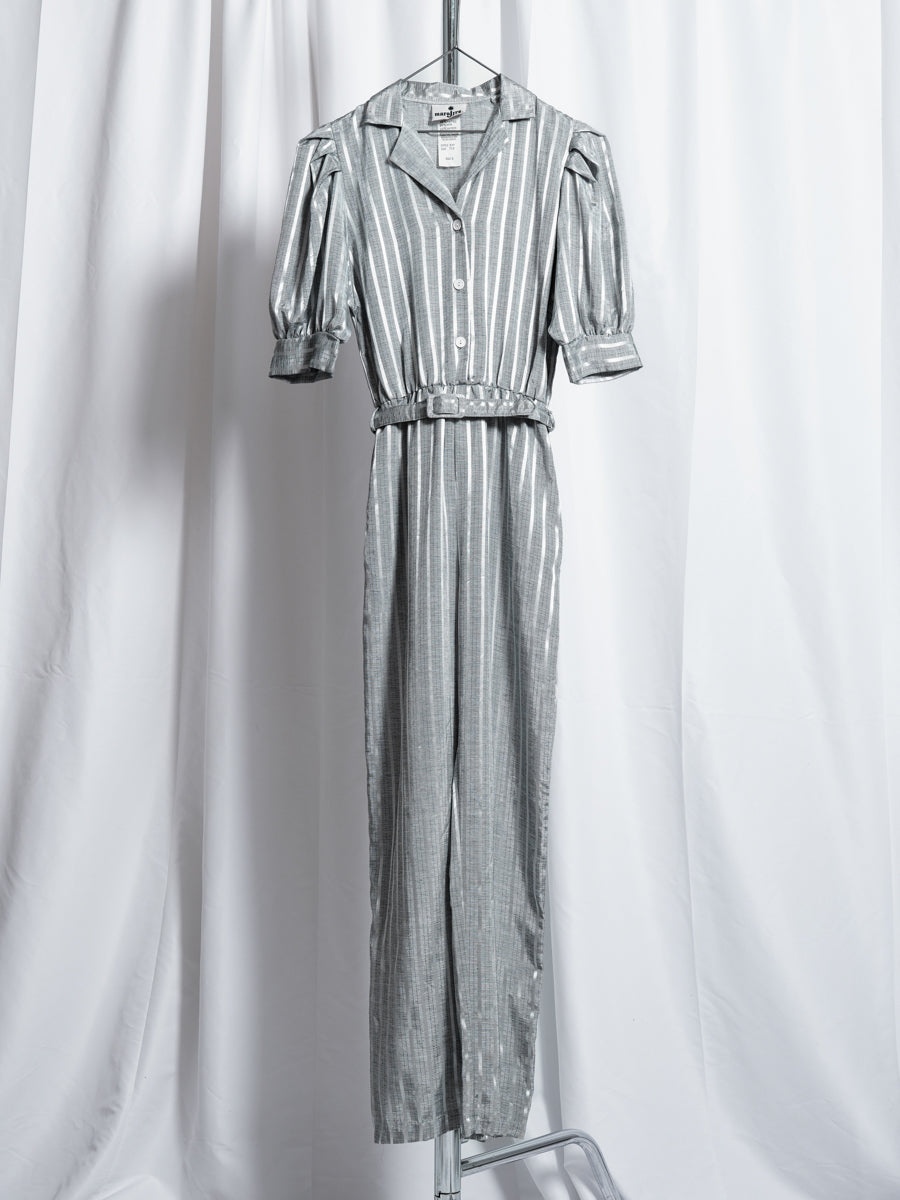 1980's Stripe Pants Dress