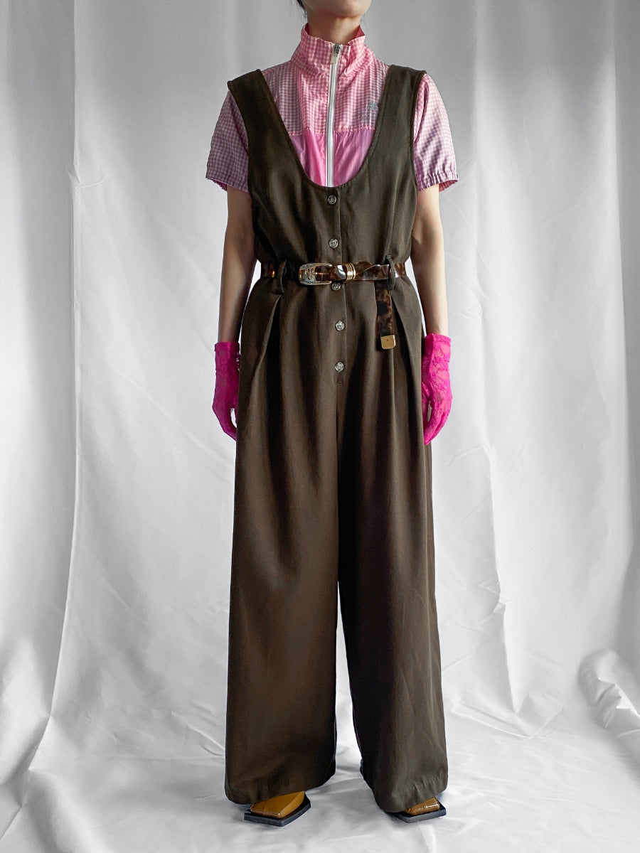1980's Khaki Jumpsuit