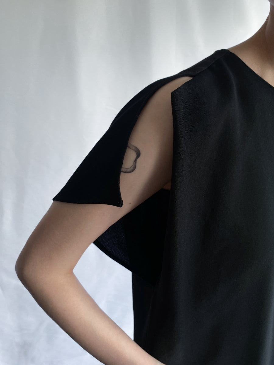Designed Sleeve Long Dress