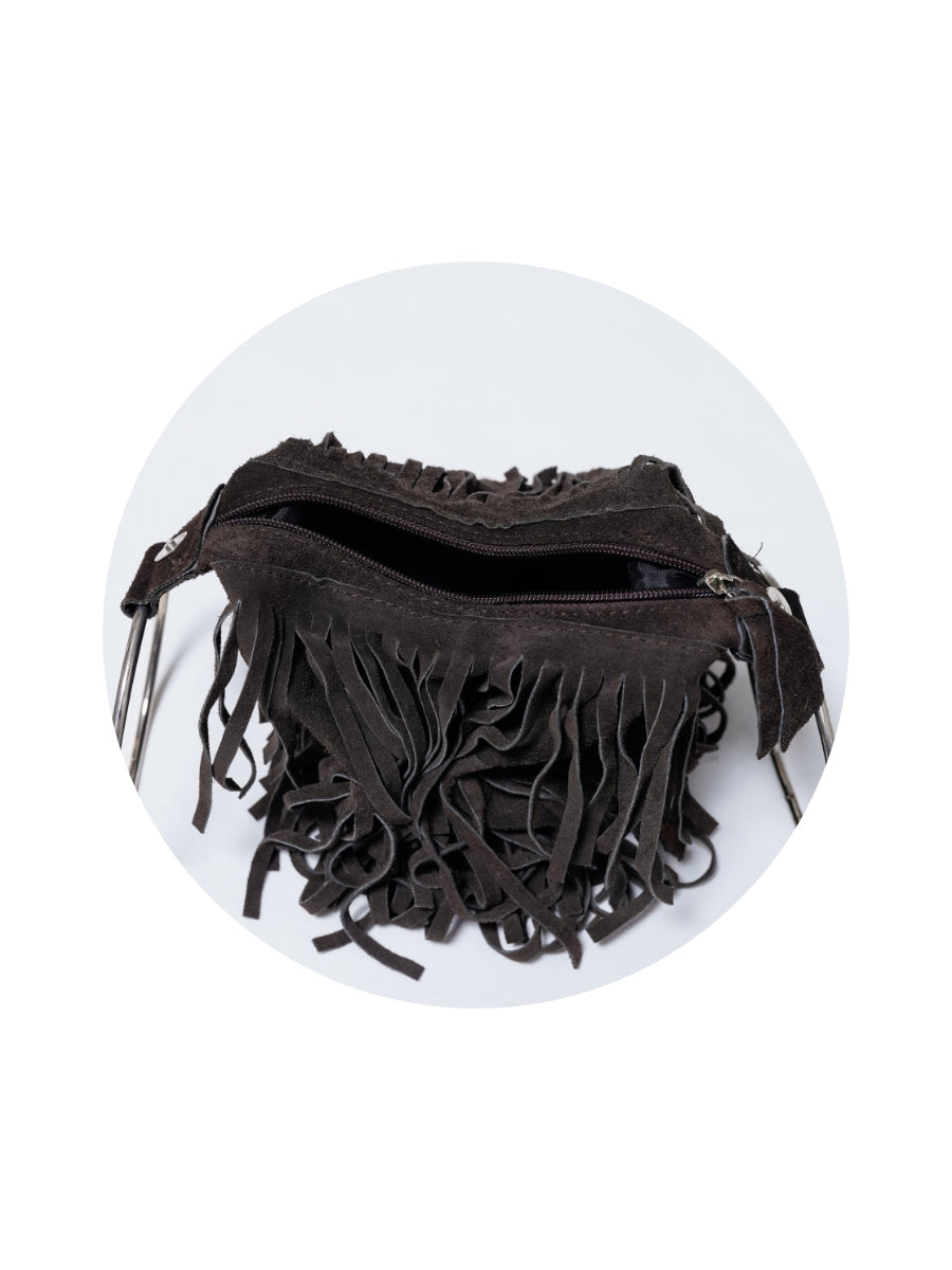 Fringe Leather Hand Bag